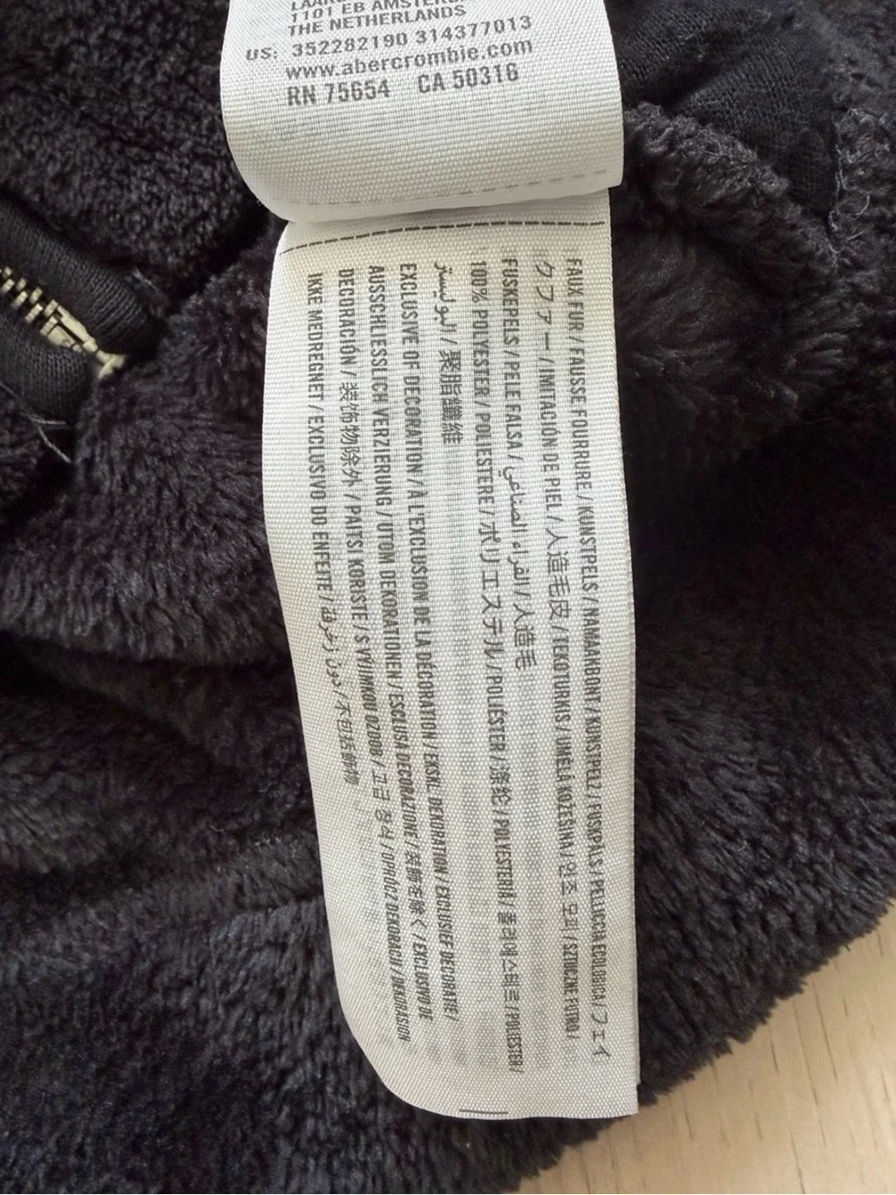 Hollister Black Fleece Zip-Up Jacket